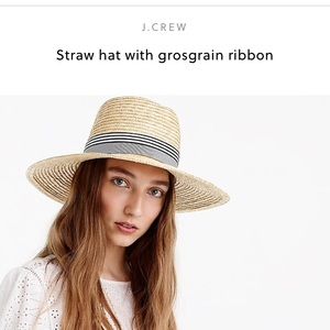 J. Crew straw hat grosgrain ribbon brand new